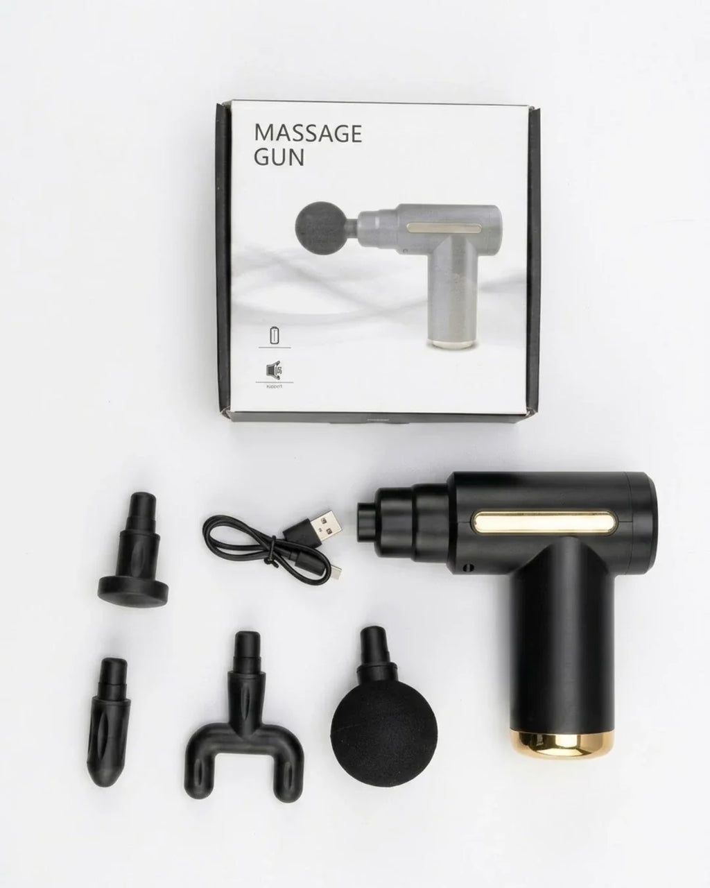 Raydix Deep Tissue Mini Muscle Massage Gun - Portable Handheld Body Massager with 5 Interchangeable Heads
