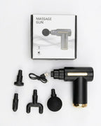 Raydix Deep Tissue Mini Muscle Massage Gun - Portable Handheld Body Massager with 5 Interchangeable Heads