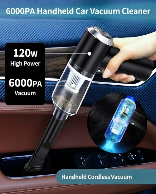 3-in-1 Portable Wireless Vacuum Cleaner - Rechargeable Handheld Mini Car Vacuum & Air Duster Blower
