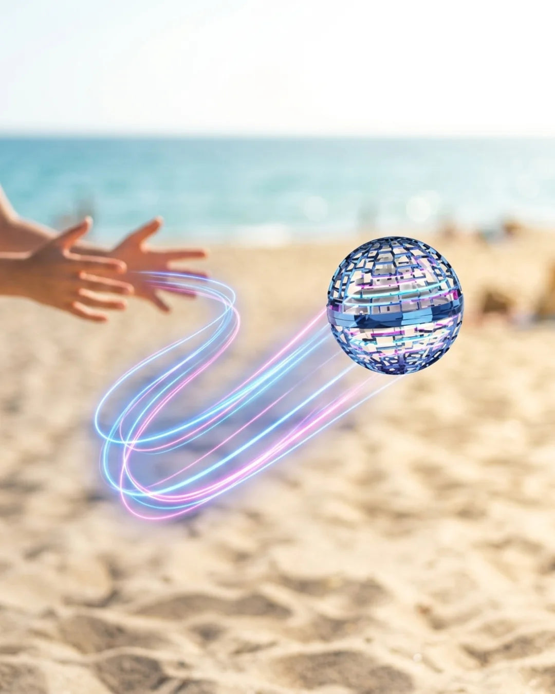 360° Flying Orb Ball Boomerang Spinner - RGB LED Hover Drone Toy for Kids & Adults