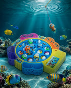 Electric Rotating Fishing Game Toy with Music - Interactive Catching Board Game for Kids