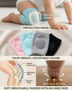 Anti-Slip Baby Knee Pads for Crawling | Breathable Soft Safety Knee Protectors