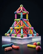 3D Magnetic Building Sticks & Balls Set - Educational DIY STEM Toys for Kids