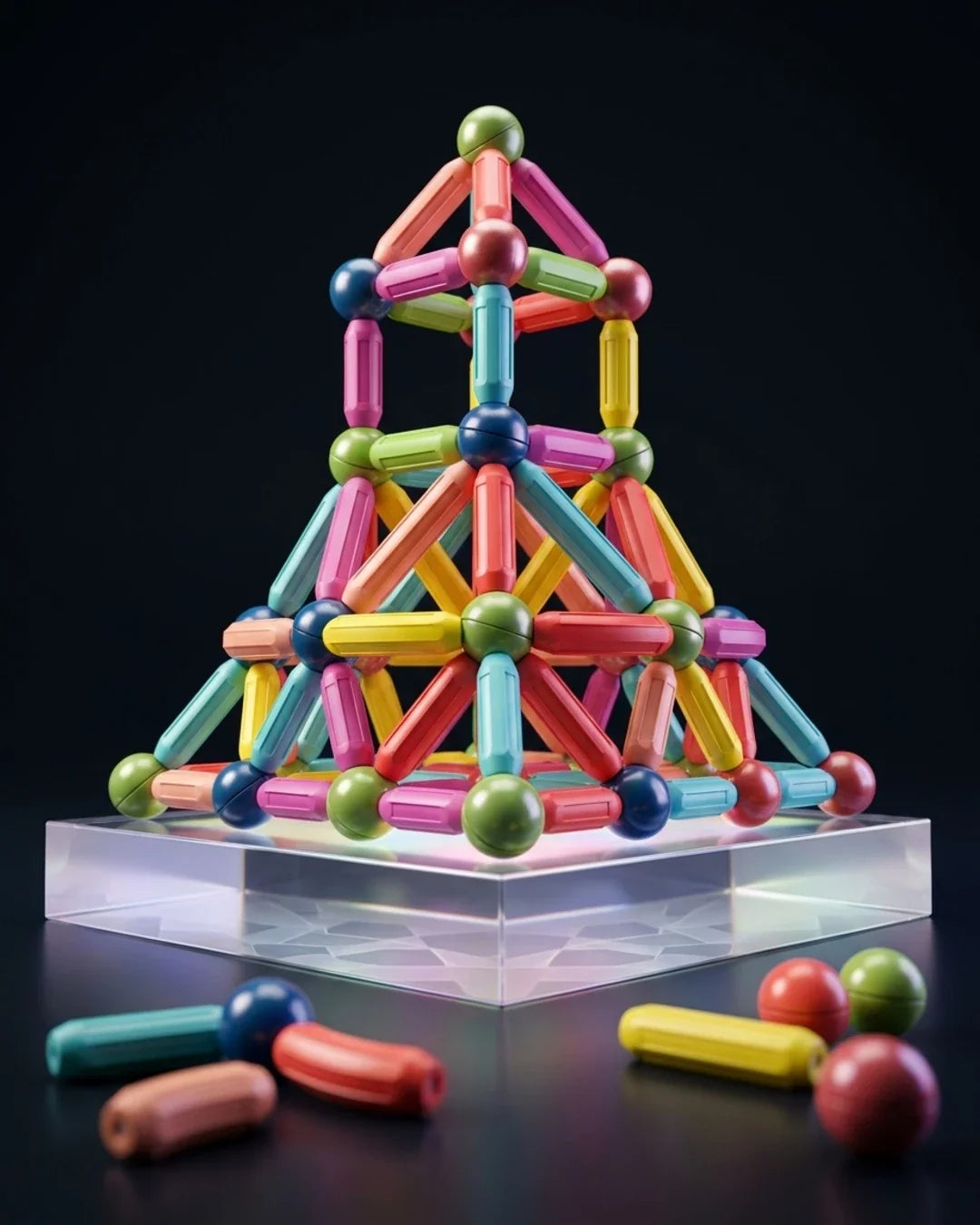 3D Magnetic Building Sticks & Balls Set - Educational DIY STEM Toys for Kids