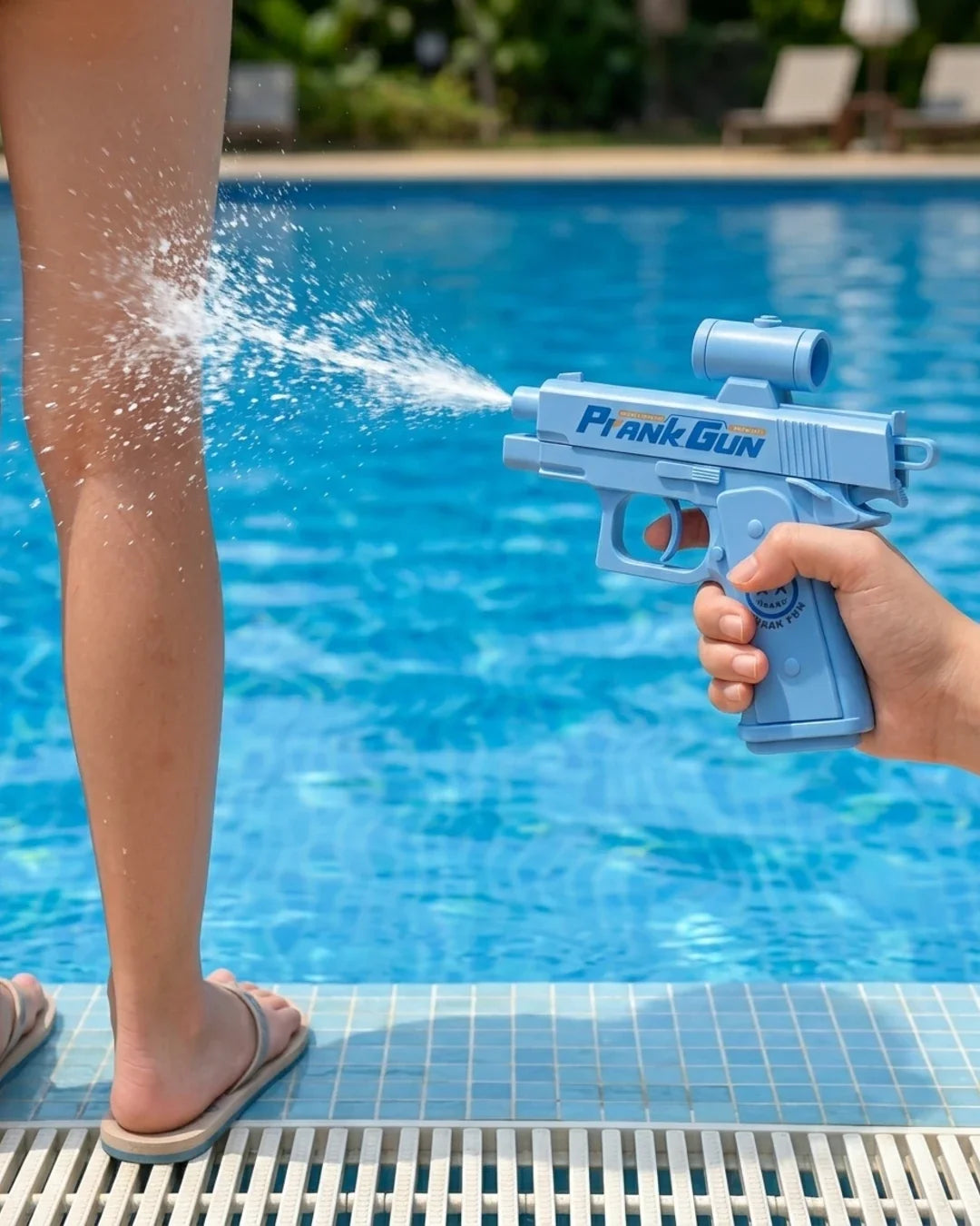 Mini Water Prank Gun Toy with Scope & Ergonomic Grip for Kids & Outdoor Pool Fun