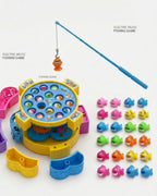 Electric Rotating Fishing Game Toy with Music - Interactive Catching Board Game for Kids