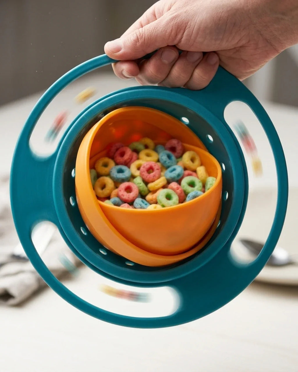 360° Rotating Anti-Spill Gyro Bowl - Spill-Proof Baby & Toddler Snack Bowl - Buy 2 Det 23% Off