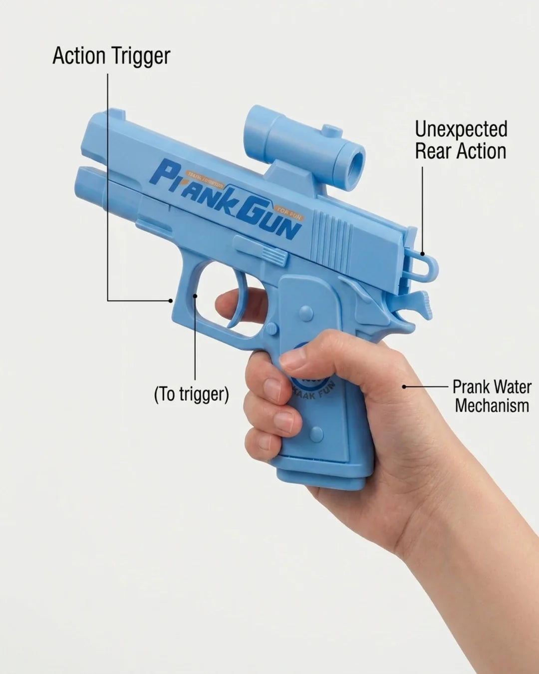 Mini Water Prank Gun Toy with Scope & Ergonomic Grip for Kids & Outdoor Pool Fun