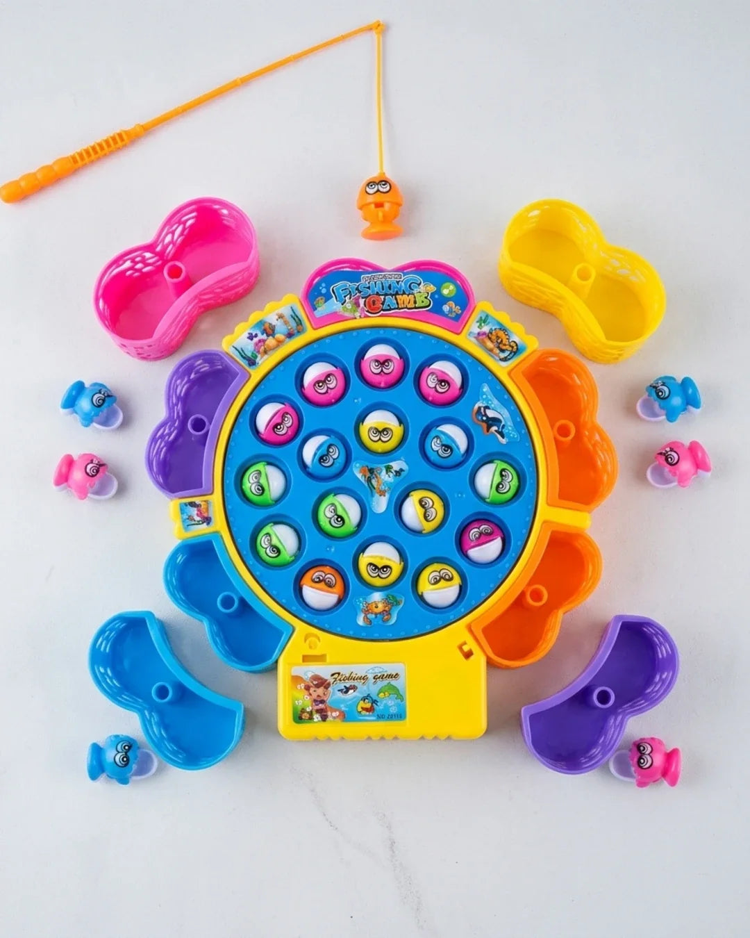 Electric Rotating Fishing Game Toy with Music - Interactive Catching Board Game for Kids