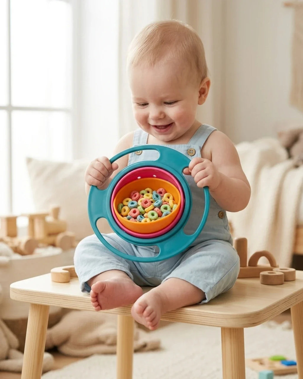 360° Rotating Anti-Spill Gyro Bowl - Spill-Proof Baby & Toddler Snack Bowl - Buy 2 Det 23% Off