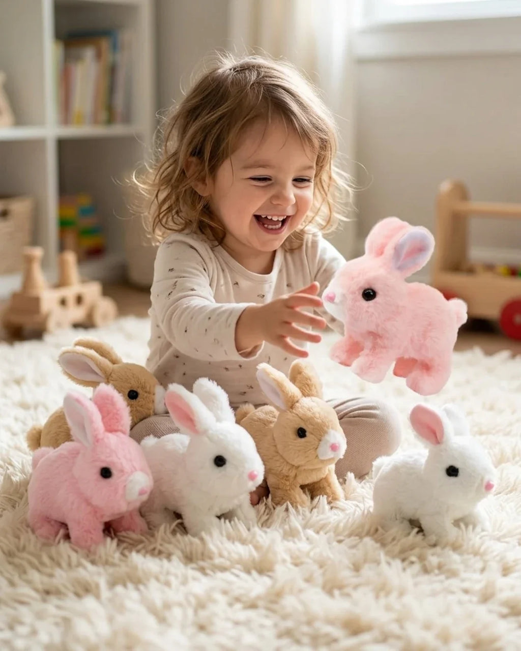 Interactive Electric Hopping Bunny Toy - Plush Walking & Musical Rabbit for Kids