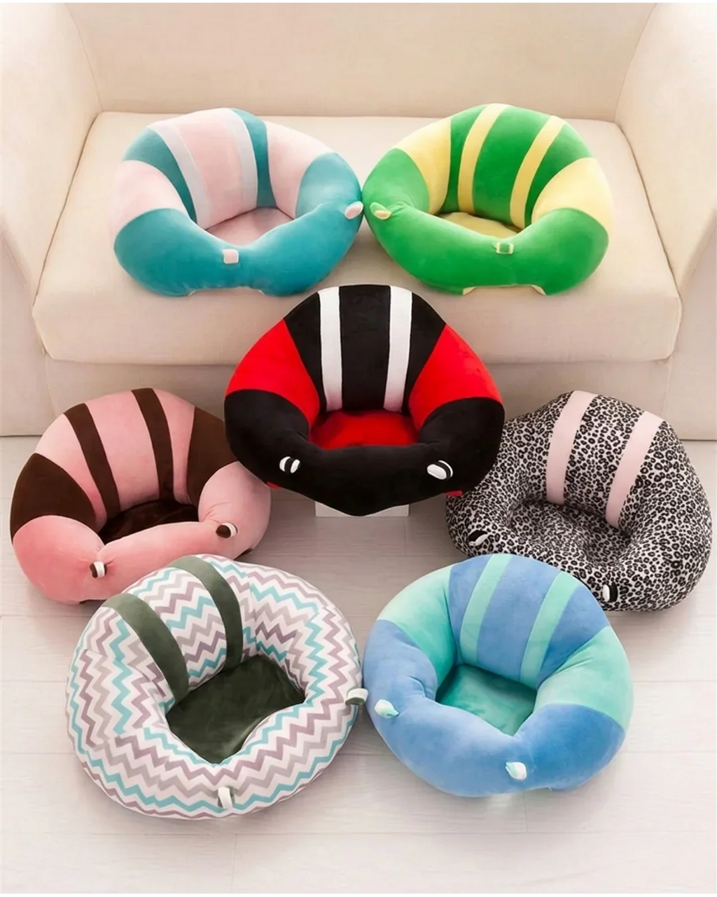 Plush Baby Support Seat Chair – Ergonomic Soft Infant Learn-to-Sit Cushion & Floor Sofa (3 to 12 Months)