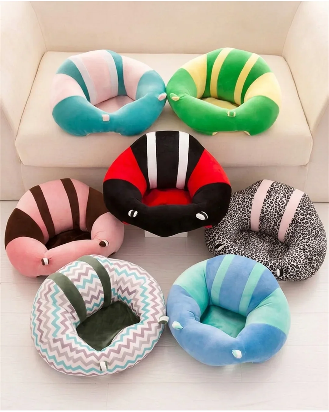 Plush Baby Support Seat Chair – Ergonomic Soft Infant Learn-to-Sit Cushion & Floor Sofa (3 to 12 Months)
