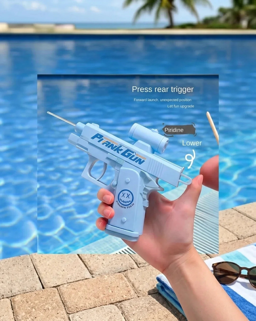 Mini Water Prank Gun Toy with Scope & Ergonomic Grip for Kids & Outdoor Pool Fun