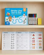 Reusable Magic Tracing Practice Workbook Set - Wipe-Clean Preschool Pen Control & Alphabet Learning Book