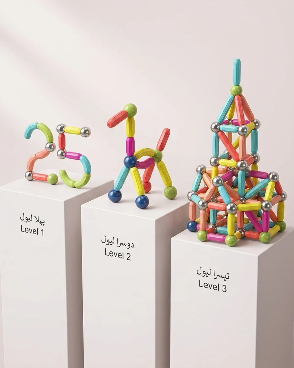 3D Magnetic Building Sticks & Balls Set - Educational DIY STEM Toys for Kids