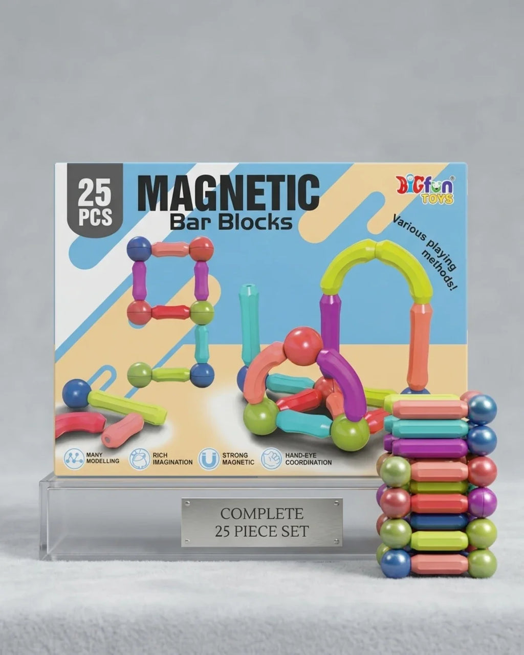 3D Magnetic Building Sticks & Balls Set - Educational DIY STEM Toys for Kids