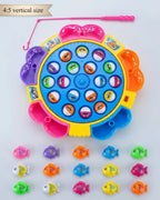 Electric Rotating Fishing Game Toy with Music - Interactive Catching Board Game for Kids