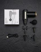 Raydix Deep Tissue Mini Muscle Massage Gun - Portable Handheld Body Massager with 5 Interchangeable Heads