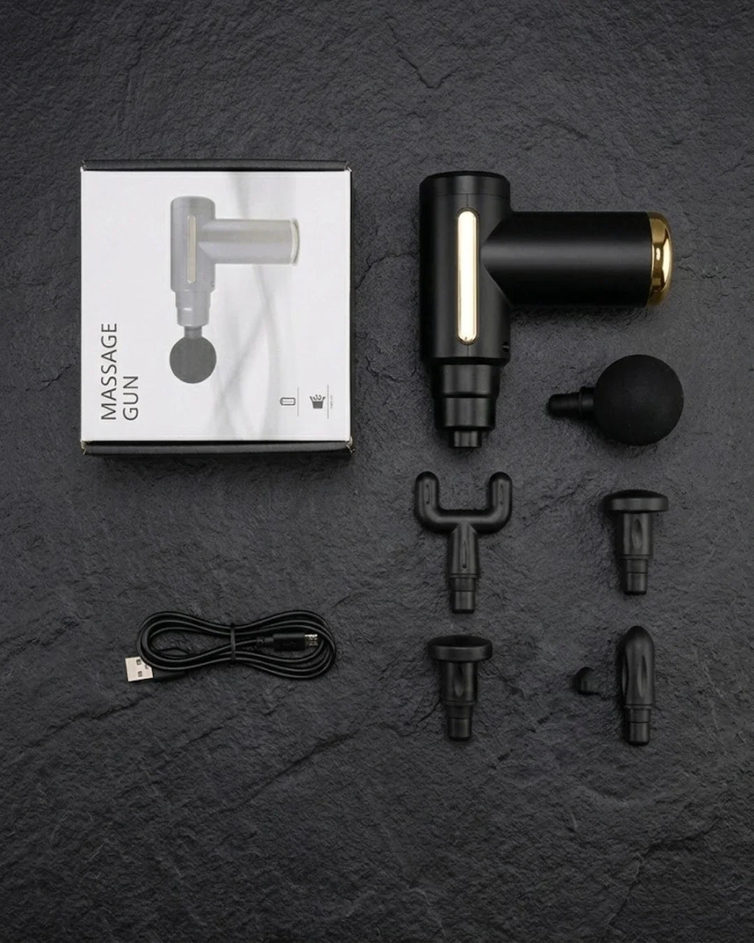 Raydix Deep Tissue Mini Muscle Massage Gun - Portable Handheld Body Massager with 5 Interchangeable Heads