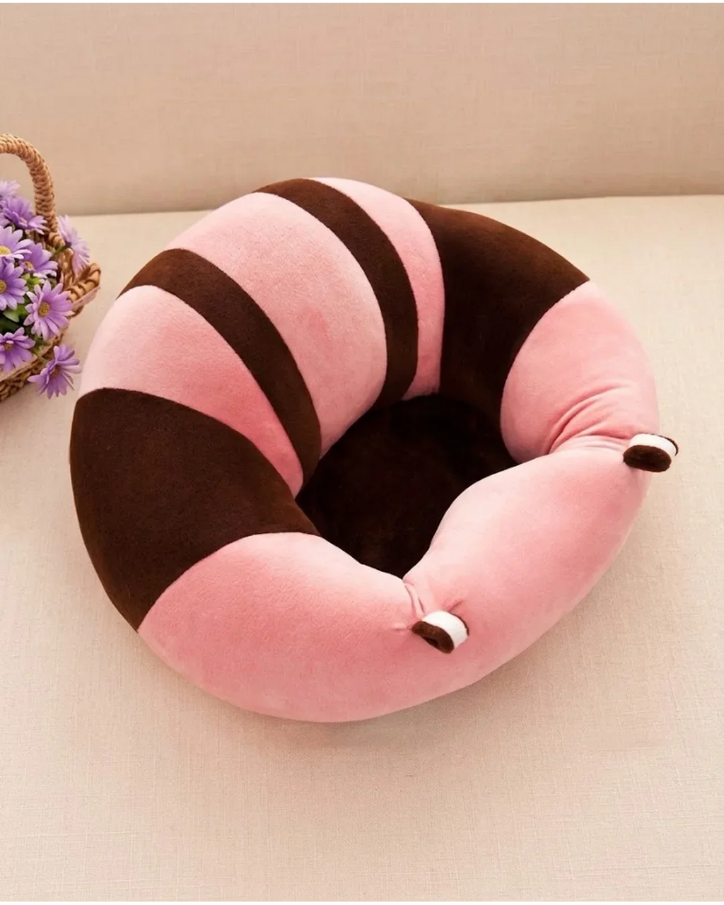 Plush Baby Support Seat Chair – Ergonomic Soft Infant Learn-to-Sit Cushion & Floor Sofa (3 to 12 Months)