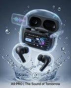 A9 Pro Airpods Wireless Earbuds with Full Touch Screen Case & ANC/ENC